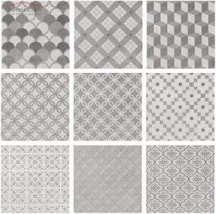 Мозаика Kerama Marazzi Карнаби-стрит орнамент серый (20,1х20,1)